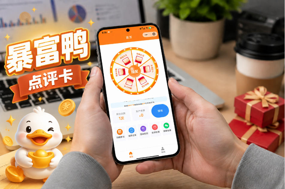 暴富鸭点评卡，助力商家门店运营